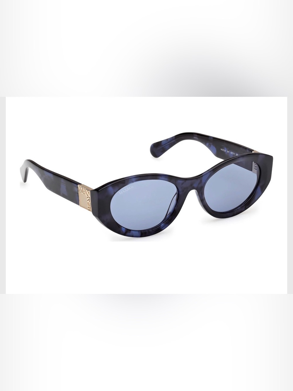 Max&Co MO0123/55V Oval Women’s Sunglasses Coloured Havana Blue Lenses NWT - Picture 3 of 6